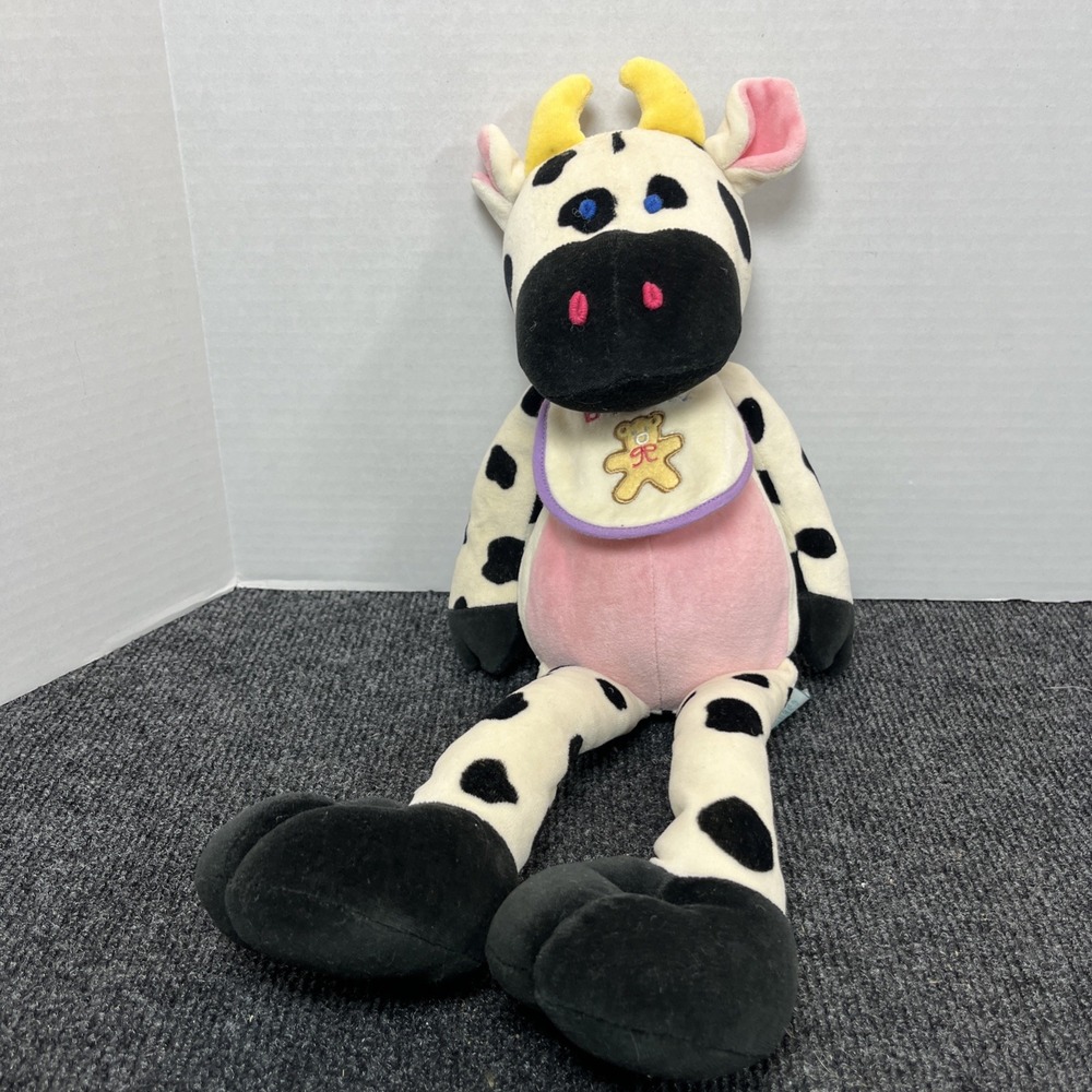 Russ Berrie & Co. Milky Cow Plush 18” Baby With Original Bib Vintage RARE Soft